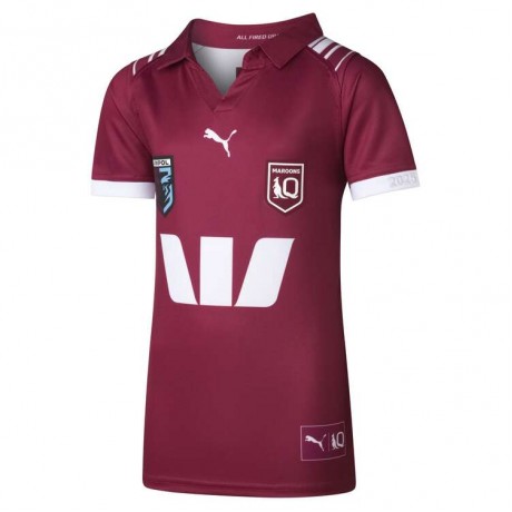 Queensland Maroons 2025 Home Kids Rugby Jersey